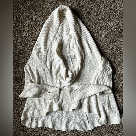 Anthropologie Saturday Sunday Almeria Hooded Cowl Top Cream Sweater - Picture 3 of 11